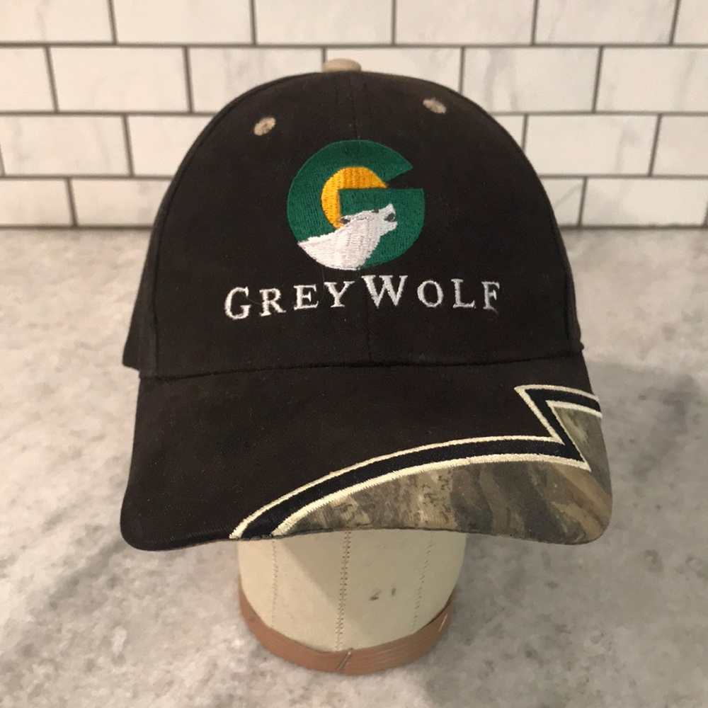 Grey Wolf OC Cap Mens Baseball Dads Hat Camo Black